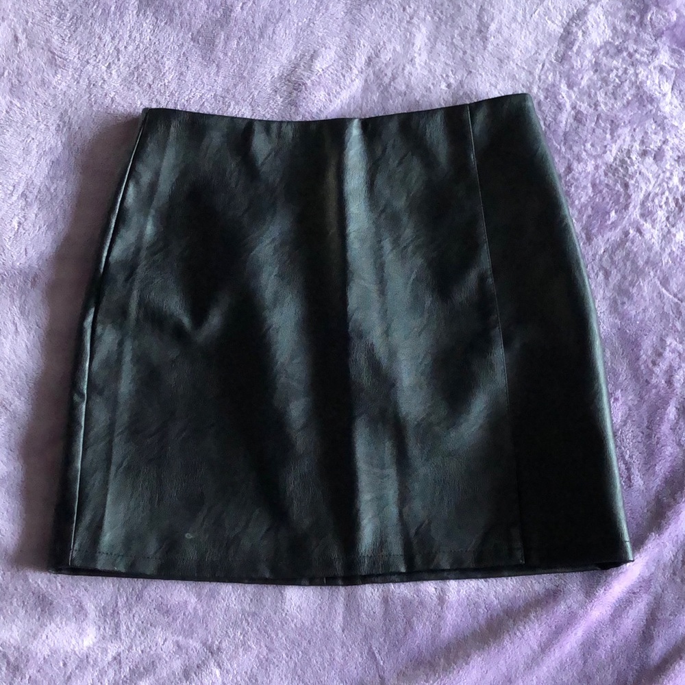 Topshop Black Faux Leather Skirt